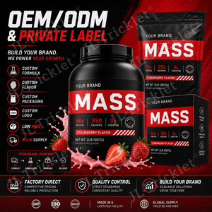 Poudre Protéinée Mass Gainer 50g Protéines 3g Créatine Saveur Fraise 2LB Nutrition Sportive Fabricant OEM Marque Privée - Product Image 5