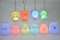 Porte-clés en silicone avec veilleuse cadeau promotionnel lapin porte-clés en silicone porte-clés en gros personnalisé