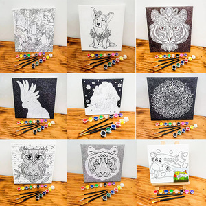 Pintura al Óleo Digital Personalizada, Set de Pintura a Mano para Niños, Lienzo con Marco para Pintura al Óleo Hecha a Mano, Impresión Monocromática, Pintura con Brillo - Product Image 2