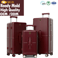 Valise de luxe OEM d'usine, durable, grande capacité, silencieuse, universelle, large, légère, écologique, en PC, avec roulettes et serrure TSA