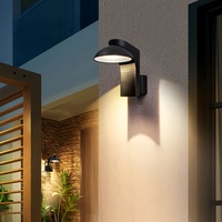 Nouvelle applique murale extérieure en aluminium demi-cercle IP65 avec verre trempé pour jardin et hôtel, LED 12W, durée de vie de 30 000 heures
