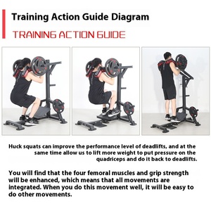 Máquina de sentadillas de acero Hick de soporte de carga grande para entrenador de gimnasio comercial y doméstico, equipo muscular cargado con placa bidireccional, prensa de piernas - Product Image 6