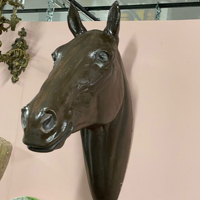 Sculpture murale en fibre de verre en forme de tête de cheval, sculpture en fibre de verre en forme de tête de cheval, vente en gros