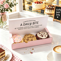 Boîte d'emballage en carton pliable pour biscuits, pâtisseries, produits de boulangerie, écologique, biodégradable, avec logo personnalisé, vente en gros