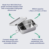 Boîte à lunch isotherme en acier inoxydable 304 de qualité alimentaire, personnalisée par le fabricant, étanche et hermétique, avec séparateur, pour bento