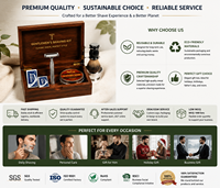 Coffret Cadeau de Rasage de Luxe Réutilisable pour Hommes – Rasoir de Voyage Sûr avec Boîte en Bois, Manche en Alliage d'Aluminium et Tête en Alliage de Zinc