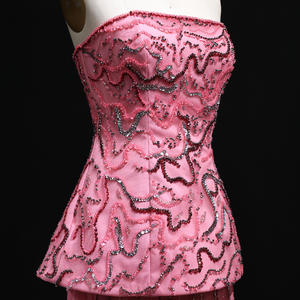 Robe de soirée élégante <span class=keywords><strong>rose</strong></span> pâle en sequins et cristaux Sharon Said SS218, deux pièces, Dubaï, pour femmes, robes de mariée, prix de gros - Product Image 2