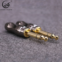 YIVO 6.5mm 1/4" TS Mono/TRS Stereo Headphone Plug 24K Konektor Audio HIFI Berlapis Emas Kuningan Tekstur Premium untuk Kabel Audio