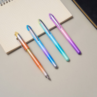 Bolígrafo táctil de plástico con LOGO personalizado, superventas de fábrica, bolígrafo de punta suave de 1.0mm, multifuncional con grabado láser.