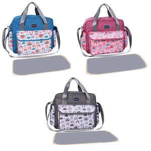 Sac de maternité 40,5x24,5x32,5 cm, sac à bandoulière isolé en tissu Oxford pour le rangement des affaires de bébé avec motif de dessin animé - Product Image 5