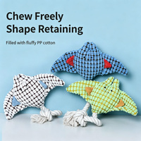 Jouet pour chien Manta Ray personnalisé avec logo, jouet à mâcher et à tirer en peluche douce avec queue en corde pour chiots et chiens de petite et moyenne taille, vente en gros