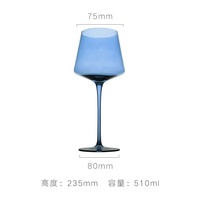 M Vente en gros Verre en cristal à longue tige Verre à vin rouge bordeaux Verres à gobelet colorés