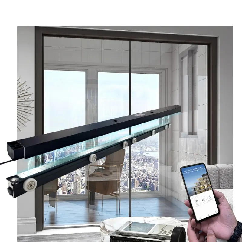 Phone App sensor smart glass electric door aluminum magelv automatic sliding door motor operator automatic door unit