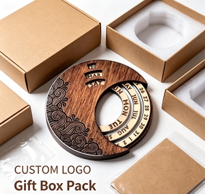 Calendrier de bureau perpétuel avec disque en bois poli créatif, structure en bois écologique, vente en gros d'usine pour usage domestique et professionnel - Product Image 4
