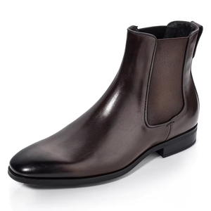 Wholesale High Quality Men's Winter Ankle Chelsea Boots Waterproof Non-Slip Cow Leather Elastic Band Closure