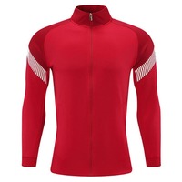 Ensemble de sport unisexe en polyester uni pour le printemps et l'automne, veste à manches longues, fitness, course à pied, col montant, football, basketball