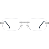 Monturas de Gafas de Aleación Borregls para Hombre, Diseño Cuadrado Sin Montura, Gafas Ópticas de Diseñador, Modelo 2026, 150270