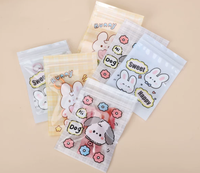 Sacs refermables à fermeture éclair imprimés de chiots mignons, en matériau composite, emballage alimentaire de qualité pour bonbons, collations et friandises