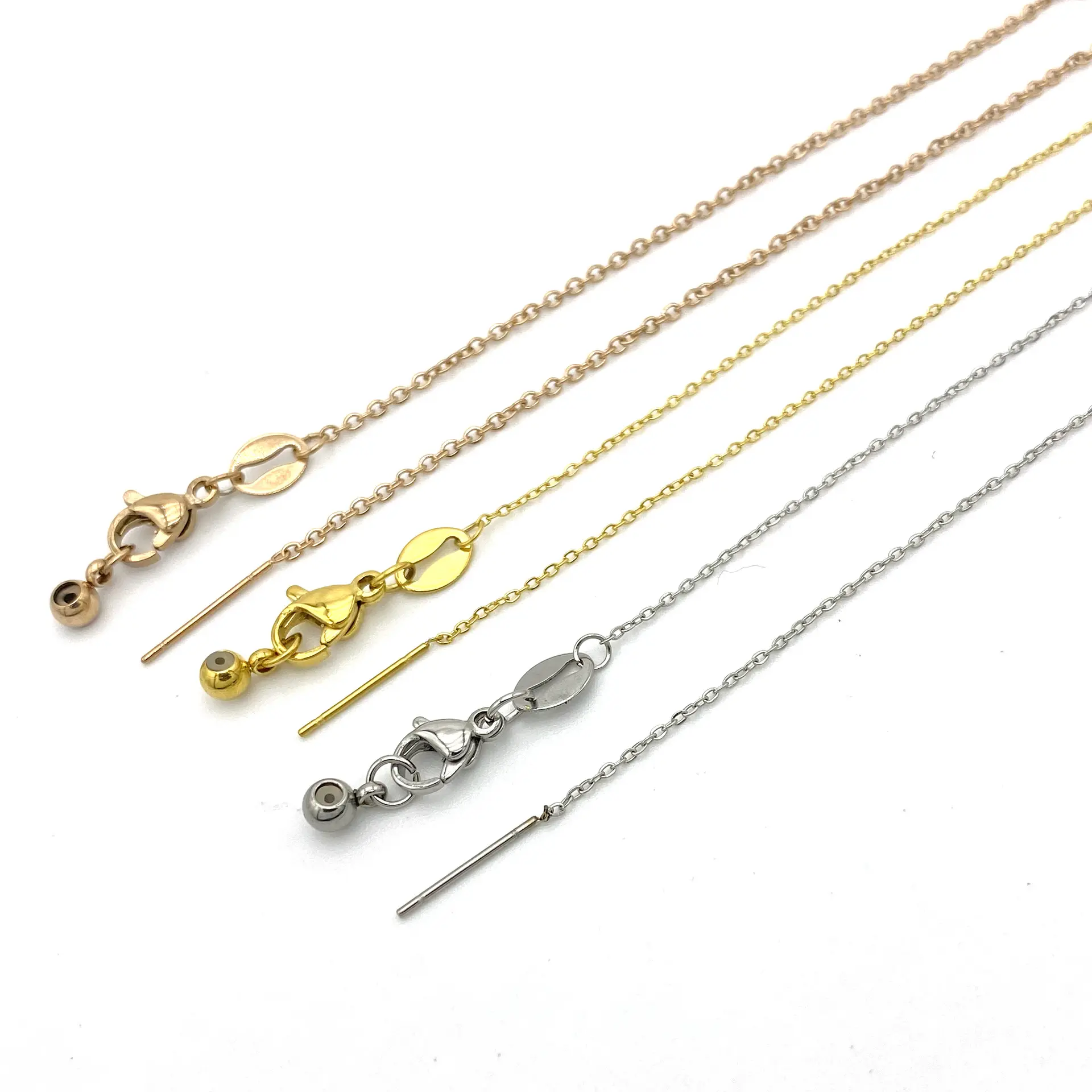 New Designs DIY Stainless Steel Jewelry Bead Chain Adjustable Necklace With Needle Pin For Women Diy Jewelry