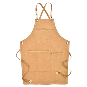Niu Wei Li BC1034 Delantal de lona lavable y resistente al desgaste sin mangas con estampado floral y correas para los hombros para barbero y cafetero - Product Image 6