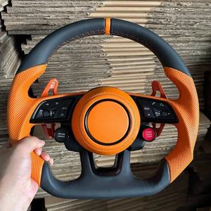 Pour <span class=keywords><strong>Audi</strong></span> A3 8V A4 B8 B9 S3 S4 S5 Rs5 Rs3 Rs4 A5 B9 Volant vraiment en cuir personnalisé avec boutons et palettes - Product Image 1