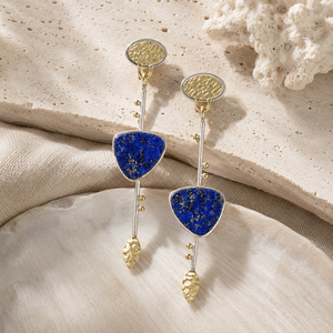 Orecchini creativi a forma di foglie triangolari con texture colorata, gioielli vintage da donna per tutti i giorni, idee regalo - Product Image 5
