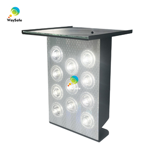 Luci di Segnalazione a <span class=keywords><strong>LED</strong></span> per Guardrail ad Alta Luminosità e Intensità, Riflettenti Prismatiche, Lampeggianti Sincronicamente, Alimentate a Energia Solare, in Alluminio - Product Image 3