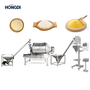 Ligne de mélange et d'emballage semi-automatique multifonctionnelle pour poudres, mélangeur à ruban et remplisseur à vis sans fin en plastique de 400 L pour protéines et café - Product Image 2