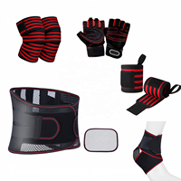 Ensemble de protection CZFIT en cinq pièces : Gants, protège-poignets, soutien lombaire, genouillères, protège-chevilles et équipement d'entraînement physique