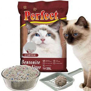 Litière pour chat OEM en argile bentonite à forte agglomération, premium, facile à nettoyer, biodégradable, sphérique, hautement absorbante, contrôle des odeurs - Product Image 1