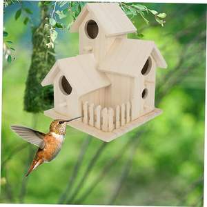 Factory Direct House Shape <strong>Nest</strong> Wooden <strong>Bird's</strong> <strong>Nest</strong> Breeding Box Wooden <strong>Bird</strong> House - Product Image 4