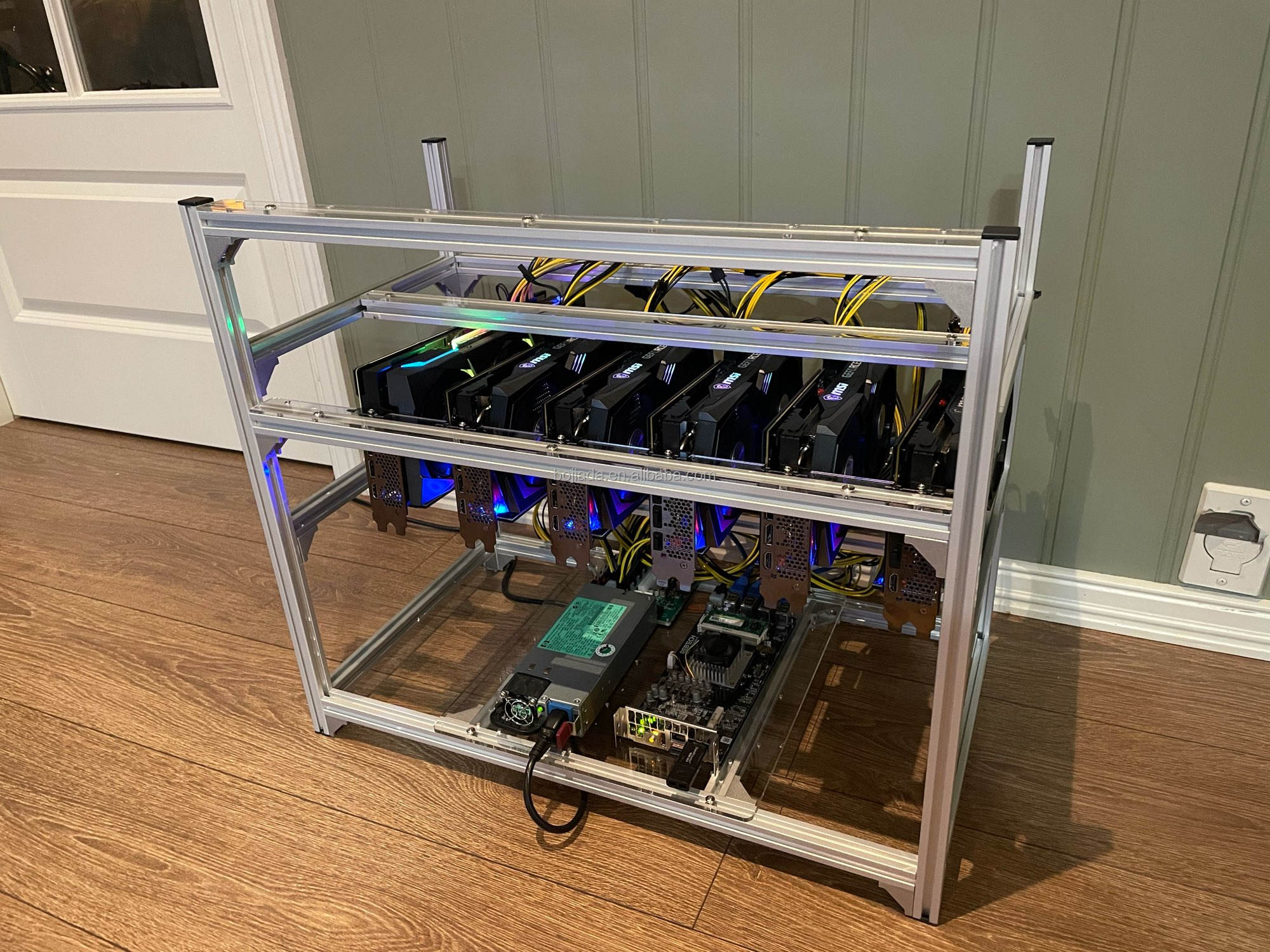 12 14 16 18 19 20 GPU Graphics Card Frame Open Air Rig Case
