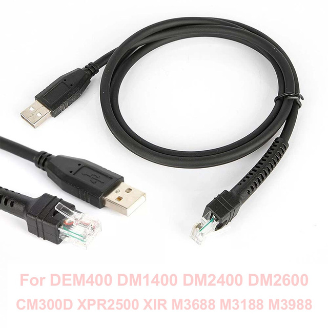 Mobile Radio PMKN4147 Replace USB Programming Cable for DM1400 DM2400 DM2600 DEM300 XIR M3188 M3688 CM300D Car Radio Accessories