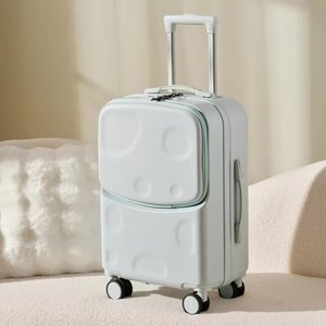 Classic 4-Wheel Spinner Suitcase Trolley for Laptop <b>Gadgets</b> <b>USB</b> Charger Cup Holder Sit-On-Top Design for Kids-ABS Material - Product Image 1