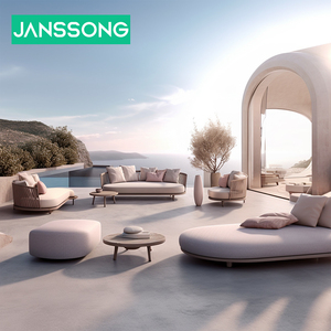 Janssong Patio Ensemble de salon de jardin en métal, résistant aux intempéries, avec structure en corde tressée, pour jardinage intérieur et extérieur - Product Image 2