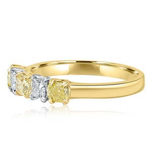 <b>Cushion</b> Princess Cut Lab-Grown Diamond 0.70CT 5-Piece <b>Wedding</b> Band 14k Yellow Gold IGI Certified VVS+ Clarity Women's <b>Ring</b> - Product Image 5