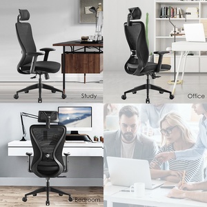 Chaise de bureau exécutive noire à dossier haut en maille Boss Executive avec support lombaire 2D, accoudoirs réglables, chaises ergonomiques - Product Image 6
