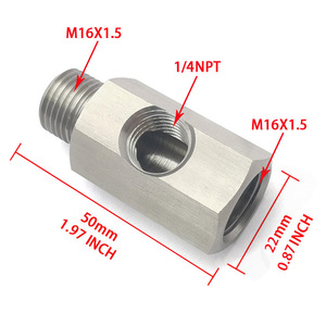 Adaptateur de ligne d'alimentation d'huile de turbocompresseur M14X1.5 à 1/4NPT en forme de T pour système hydraulique de moteur de voiture - Product Image 2
