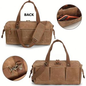 Sac à outils portable en toile cirée robuste pour ranger les outils, les clés, les tournevis, les fournitures et l'équipement - Product Image 4