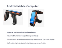 Lecteur RFID passif portable Android 13 en ABS, portée 13m, UHF/NFC/Code-barres/Code QR, 860-960MHz, 125kHz, WiFi/12