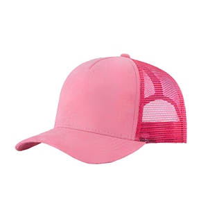 Gorra Trucker Rosa de Malla, 6 Paneles, Ajustable, Color Sólido, Unisex, para Primavera/Verano - Product Image 1