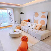 Canapé d'angle moderne de style européen personnalisé pour salon, ensemble de canapés octogonaux en cuir PU pour villa et école