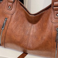Sac fourre-tout en cuir PU tendance pour femme avec logo personnalisé, sac à bandoulière polyvalent texturé pour femme