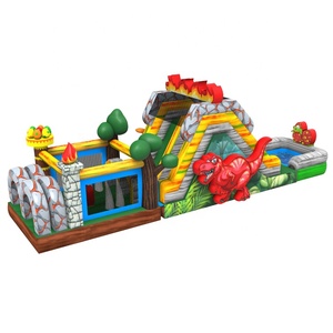 Juego Inflable de Obstáculos con Forma de Dinosaurio, Casa de Brinco Inflable para Exteriores, Tobogán Inflable con Obstáculos - Product Image 1