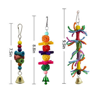 10 Pcs Bird Parrot <b>Swing</b> Chewing Toys Ladder Mirror Multicolored <b>Wooden</b> Bell Bird Toy <b>Set</b> - Product Image 3