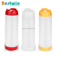 Botol Plastik PE Tekan untuk Saus FIFO, Kecap, Mayones, Sirup, Restoran Cepat Saji, Kafe, Dapur