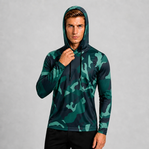 Veste de pêche à manches longues à capuche camouflage pour homme, séchage rapide, UPF 50, vêtements d'extérieur - Product Image 3