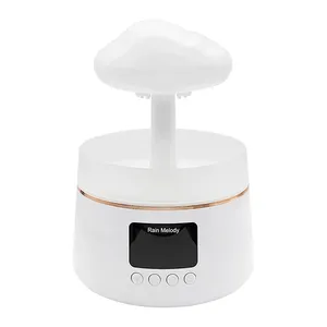 Umidificador de ar de mesa com névoa de chuva e cogumelo, aromaterapia, luz noturna colorida com capacidade de tanque de 300ml