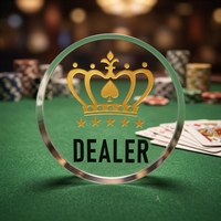 Bouton de croupier de poker en acrylique moderne de luxe