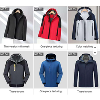 Veste d'extérieur 3-en-1 personnalisable avec logo, coupe-vent, imperméable, tendance, pour le ski, les voyages et les activités de plein air, épaisse, à capuche, pour homme